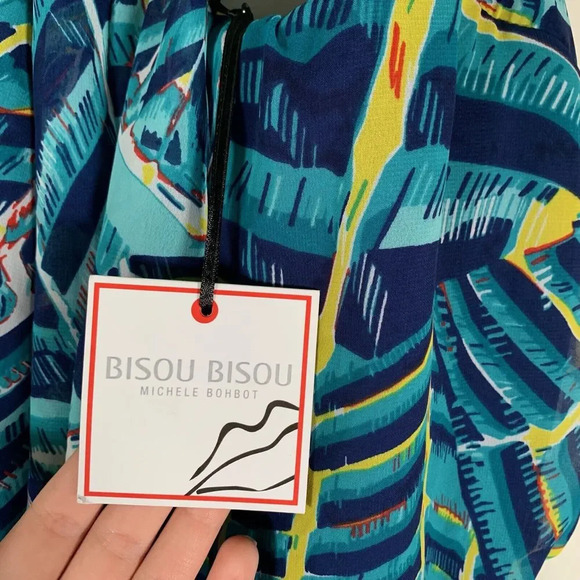 Bisou Bisou Dress Women’s 10 Blue Cutout High Neckline Party Dress NWT - Picture 11 of 12